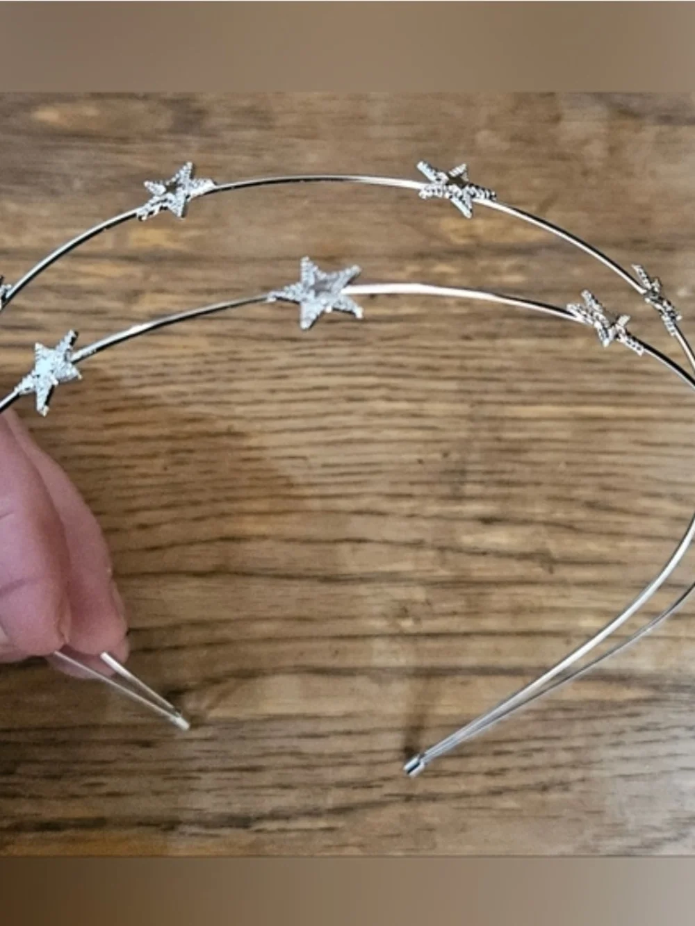 Star Double Row Headband Hairpiece in Silver BNIB